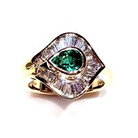 Ringe Giorgio Visconti Dame Flower in Gelbgold Smeraldo 0.59 Ct A0757X-14 - A0757X-14